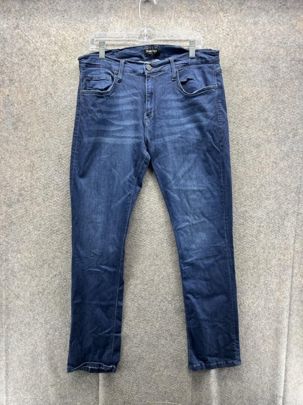 Maceoo Jeans Mens 34 Blue Slim Straight Stretch Denim Medium Wash Casual